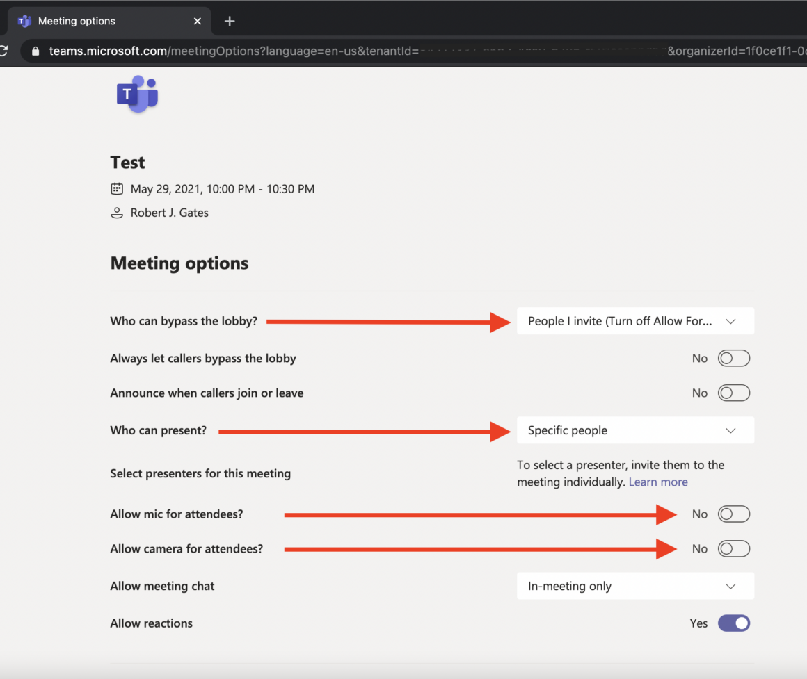 Microsoft Teams – Webinars – Robert J. Gates